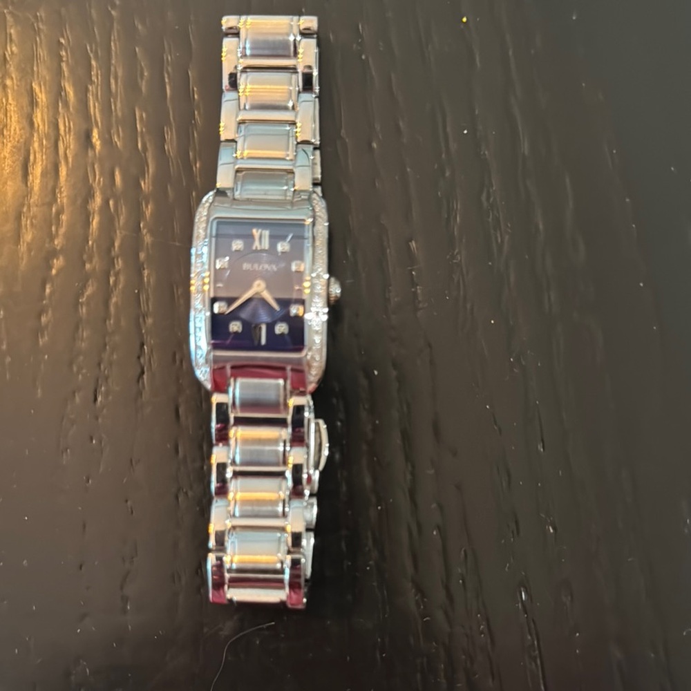 Bulova Silver and Blue Watch